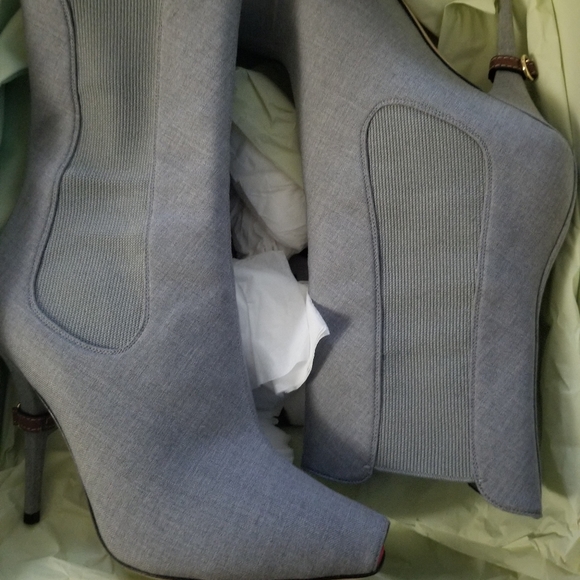 Burberry Kenzi Canvas Peep Toe Booties - Picture 8 of 8